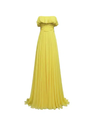 Gemy Maalouf Ruffled Strapless Dress In Purple