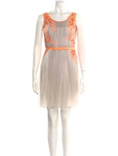 Pre-owned Gemy Maalouf Scoop Neck Mini Dress In Gray