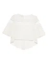 Gemy Maalouf Semi-sheer Bell-sleeve Top In White
