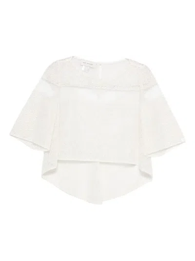 Gemy Maalouf Semi-sheer Bell-sleeve Top In White