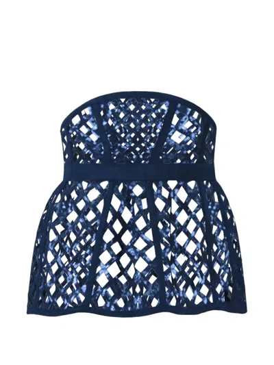 Gemy Maalouf Sequin-embellished Corset In Blue