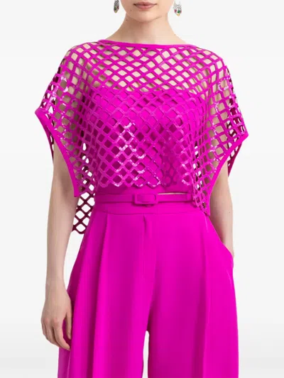 Gemy Maalouf Sequin-embellished Cut-out Top In Pink