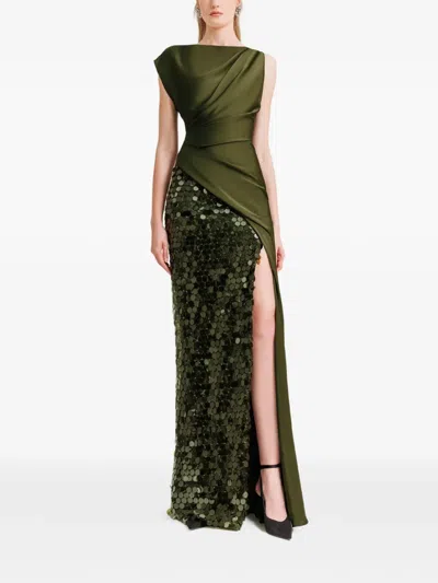 Gemy Maalouf Sequin-embellished Draped Dress In Multi