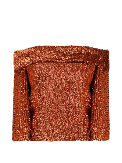 Gemy Maalouf Sequin-embellished Off-shoulder Top In Animal Print
