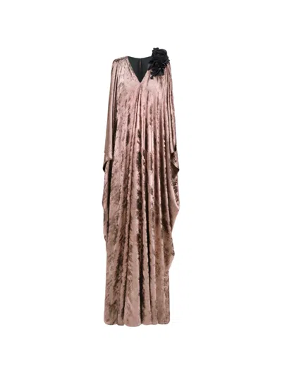 Gemy Maalouf Shimmer Loose-cut Maxi Dress In Pink
