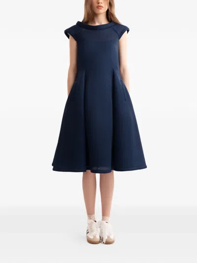 Gemy Maalouf Short-sleeves Midi Dress In Blue