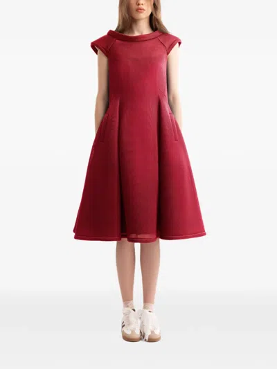 Gemy Maalouf Short-sleeves Midi Dress In Red