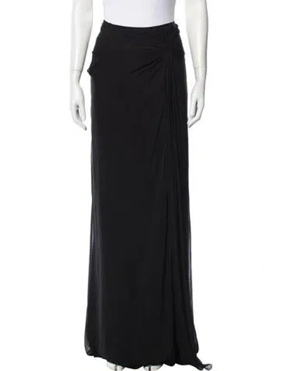 Pre-owned Gemy Maalouf Silk Long Skirt In Black