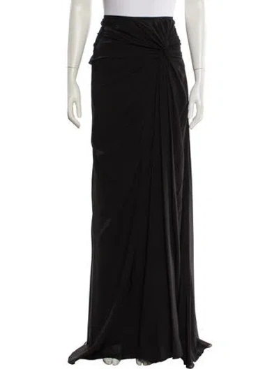 Pre-owned Gemy Maalouf Silk Long Skirt W/ Tags In Black