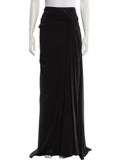 Pre-owned Gemy Maalouf Silk Long Skirt W/ Tags In Black