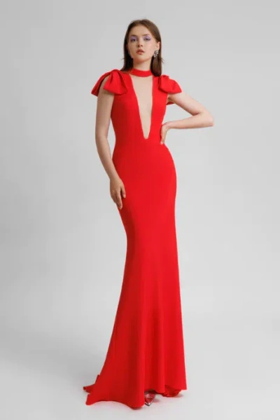 Gemy Maalouf Sleeveless Deep V-neck Dress In Multi