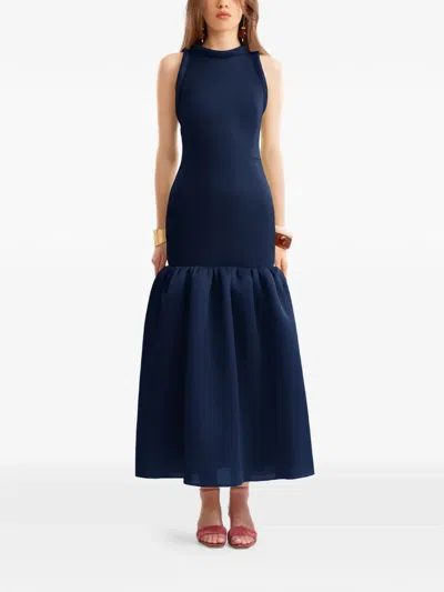 Gemy Maalouf Sleeveless Midi Dress In Blue