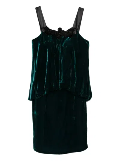 Gemy Maalouf Sleeveless Velvet Dress In Black