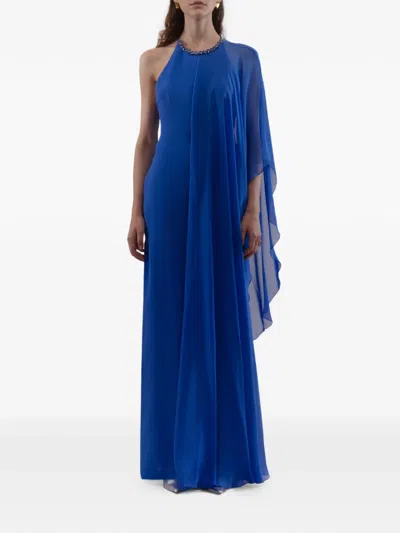 Gemy Maalouf Slim Cut Maxi Dress In Blue