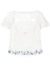 Gemy Maalouf Bestickte Bluse In White