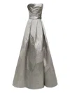 Gemy Maalouf Strapless Beaded Corset Gown In Gray