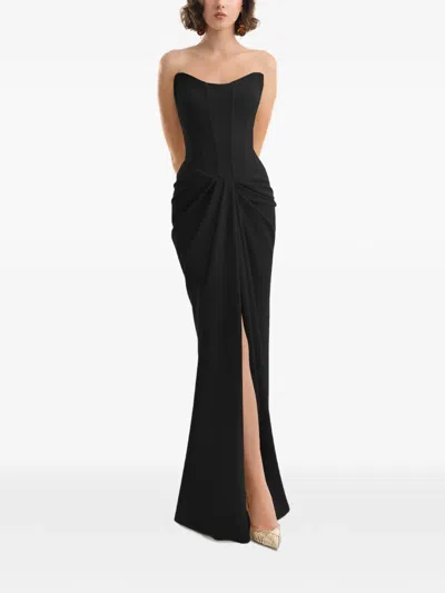 Gemy Maalouf Strapless Corset Dress In Black