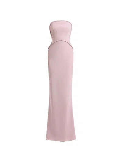 Gemy Maalouf Strapless Corset Maxi Dress In Pink
