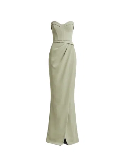 Gemy Maalouf Strapless Draped Dress In Gray