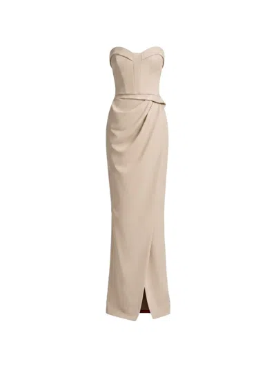 Gemy Maalouf Strapless Draped Dress In Neutral