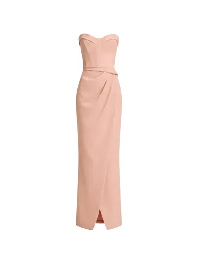 Gemy Maalouf Strapless Draped Dress In Pink