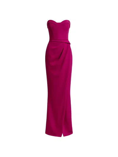 Gemy Maalouf Strapless Draped Gown In Animal Print