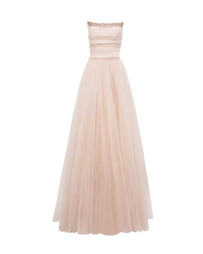 Gemy Maalouf Strapless Flared Dress - Long Dresses In Neutrals