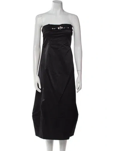 Pre-owned Gemy Maalouf Strapless Knee-length Dress W/ Tags In Black