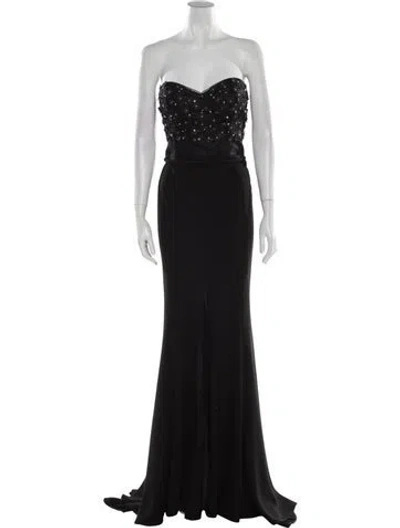 Pre-owned Gemy Maalouf Strapless Long Dress In Black