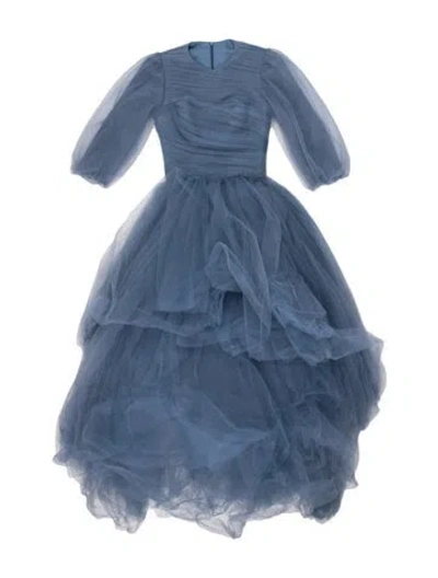 Pre-owned Gemy Maalouf Strapless Long Dress In Blue