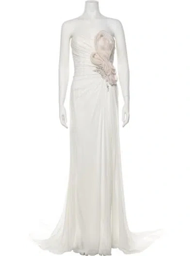 Pre-owned Gemy Maalouf Strapless Long Dress In Neutral