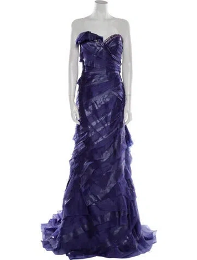 Pre-owned Gemy Maalouf Strapless Long Dress W/ Tags In Purple