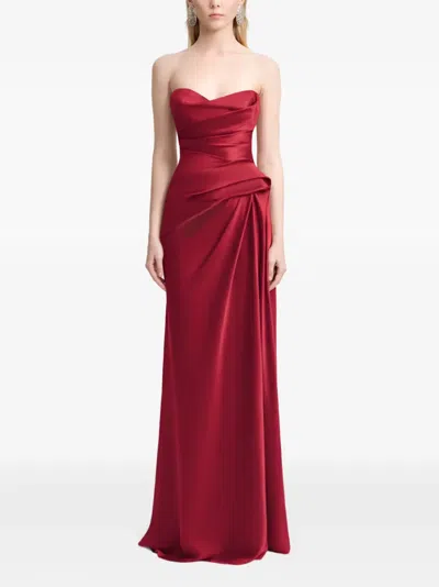 Gemy Maalouf Strapless Maxi Dress In Red
