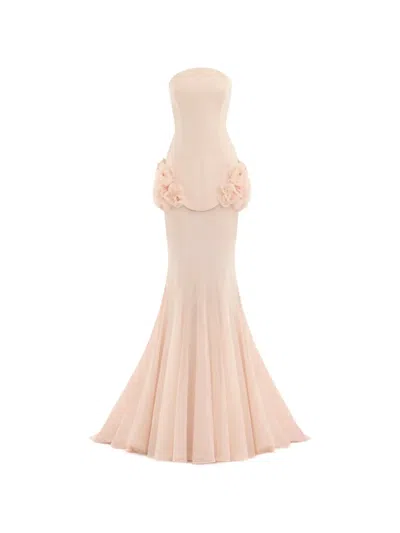 Gemy Maalouf Strapless Mermaid-style Maxi Dress In Pink