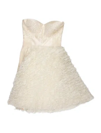 Pre-owned Gemy Maalouf Strapless Mini Dress In Neutrals