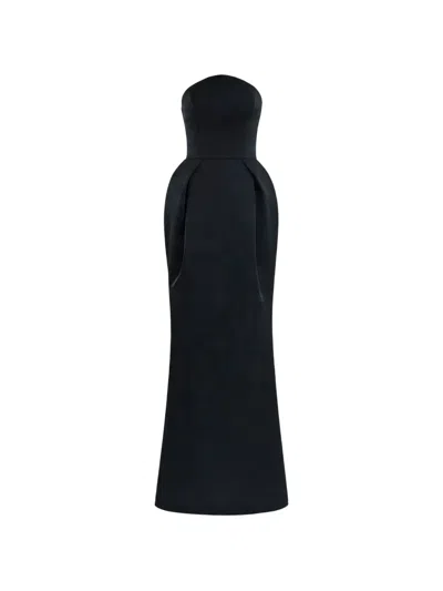 Gemy Maalouf Strapless Pleated-waist Dress In Black