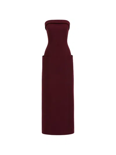 Gemy Maalouf Strapless Pocket-detail Dress In Burgundy