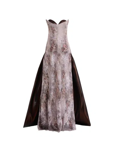 Gemy Maalouf Strapless Sculpted-neck Dress In Pink