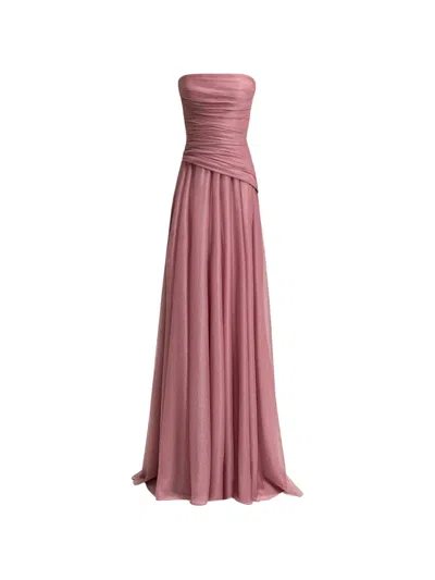 Gemy Maalouf Strapless Shimmer-finish Gown In Purple