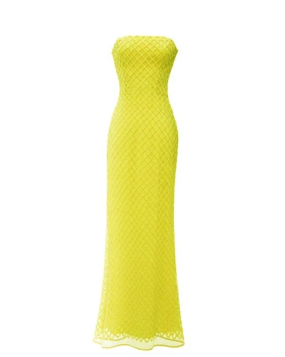 Gemy Maalouf Strapless Slim-cut Yellow Dress - Long Dresses
