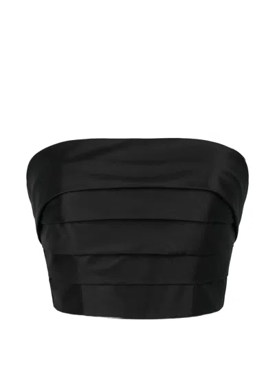 Gemy Maalouf Strapless Tiered Top In Black