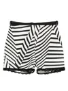 Gemy Maalouf Stripe Lace-trimmed Shorts In Black