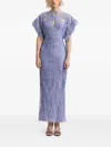 Gemy Maalouf Structured Half-sleeves Dress In Purple