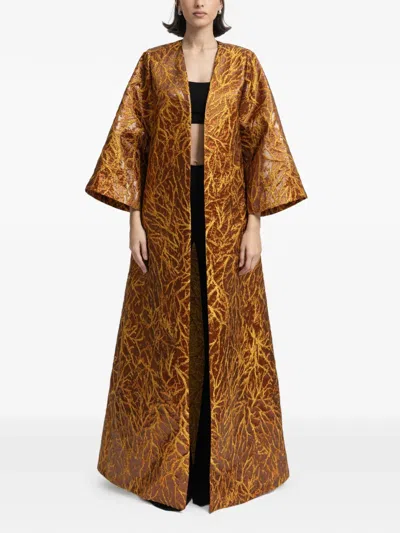 Gemy Maalouf Strukturiertes Maxikleid In Brown