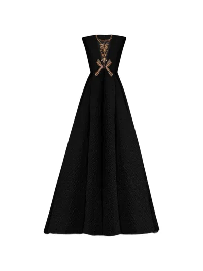 Gemy Maalouf Structured-shoulder Maxi Dress In Animal Print