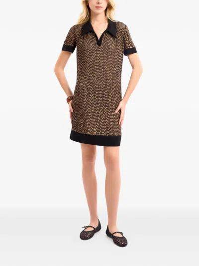 Gemy Maalouf Studded T-shirt Mini Dress In Brown