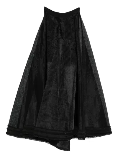 Gemy Maalouf Textured Lace-trimmed Maxi Skirt In Black