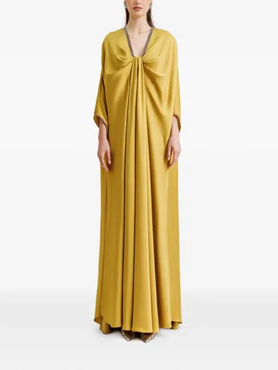 Gemy Maalouf Three-quarters Sleeves Kaftan In Yellow