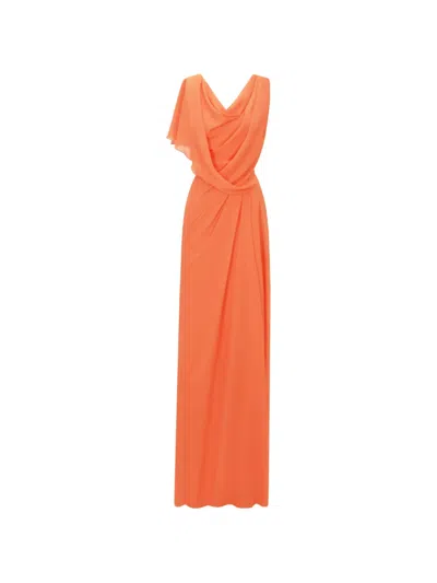Gemy Maalouf V-back Maxi Dress In Orange