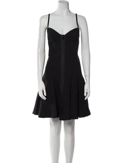 Pre-owned Gemy Maalouf V-neck Mini Dress W/ Tags In Black